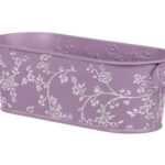 ASKO - NÁBYTEK Obal na truhlík fialový s bílými růžemi