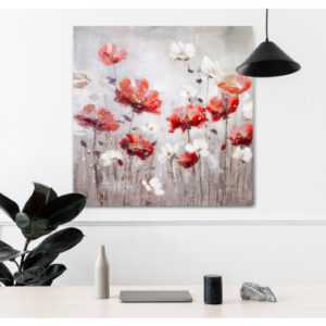 ASKO - NÁBYTEK Ručně malovaný obraz Vlčí mák 80x80 cm