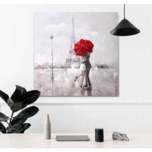 ASKO - NÁBYTEK Ručně malovaný obraz Láska v Paříži 80x80 cm