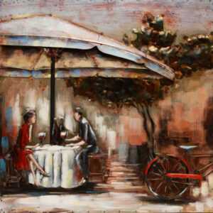 ASKO - NÁBYTEK Kovový obraz na zeď Zamilovaný pár 80x80 cm