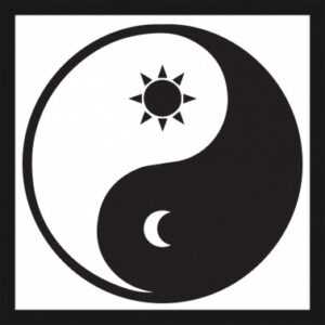 ASKO - NÁBYTEK Rámovaný obraz Jin a jang (den a noc)