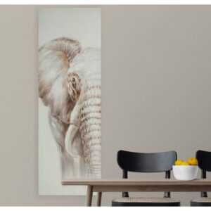 ASKO - NÁBYTEK Ručně malovaný obraz Slon 40x120 cm