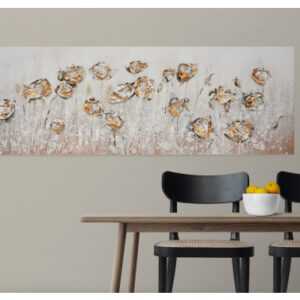 ASKO - NÁBYTEK Ručně malovaný obraz Květiny 120x40 cm