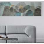 ASKO - NÁBYTEK Ručně malovaný obraz Abstrakce I 150x50 cm