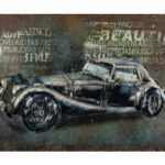 ASKO - NÁBYTEK Kovový obraz na zeď Auto veterán 60x40 cm