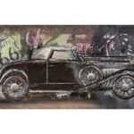 ASKO - NÁBYTEK Kovový obraz na zeď Auto veterán 80x40 cm
