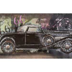 ASKO - NÁBYTEK Kovový obraz na zeď Auto veterán 80x40 cm