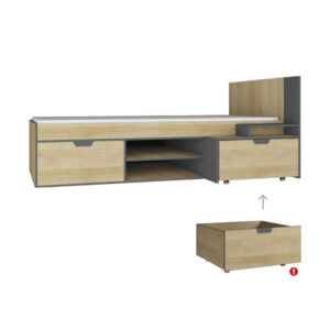 Meblar Postel NA13 NANO Meblar 114/80/203 Barva: grafit-dub-riviera