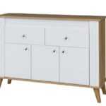 Mlot Komoda SONIA SN9 Mlot 124/90/44 Barva: dub-grandson-bily-lesk