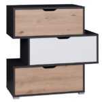 Gib Meble Gib Meble Komoda NK3SZ IWA Gib 90/90/40 Barva: grafit-bila-dub-artisan