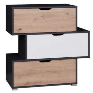 Gib Meble Gib Meble Komoda NK3SZ IWA Gib 90/90/40 Barva: grafit-bila-dub-artisan