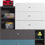 Meblar Komoda TABLO TA7 Meblar 90/100/40 Barva: grafit-bily-lux-atlantic
