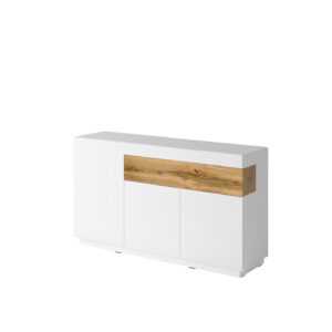 Helvetia Komoda SILKE 43 Helvetia 150/85/40 Barva: bílá/bílý lesk/dub wotan