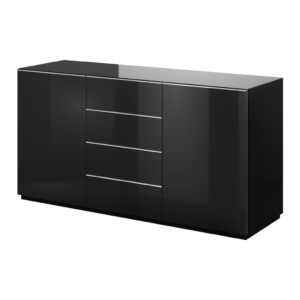 Helvetia Komoda HELIO 26 Helvetia 160/80/48 Barevné provedení: černá/černé sklo