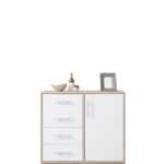 Meblar Komoda malá SMART SRK2 Meblar 90/84/40 barva: dub sonoma/bílý mat